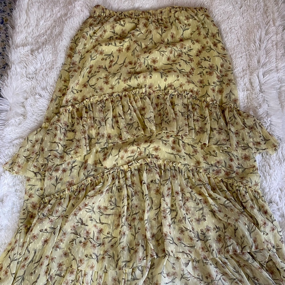 H&M floral skirt in yellow